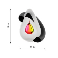 Скульптура для интерьера груша матовая жел-красн 14х11см