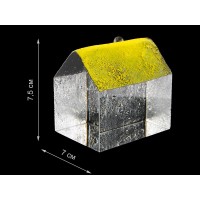 Скульптура для интерьера дом низкий с желтой крышей 7,5х7см