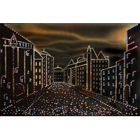 Город старый, 40х60 см,2569 кристаллов