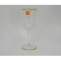 Набор 6 бокалов для вина 230мл с золотом 