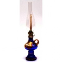 Лампа керосиновая лепка синяя